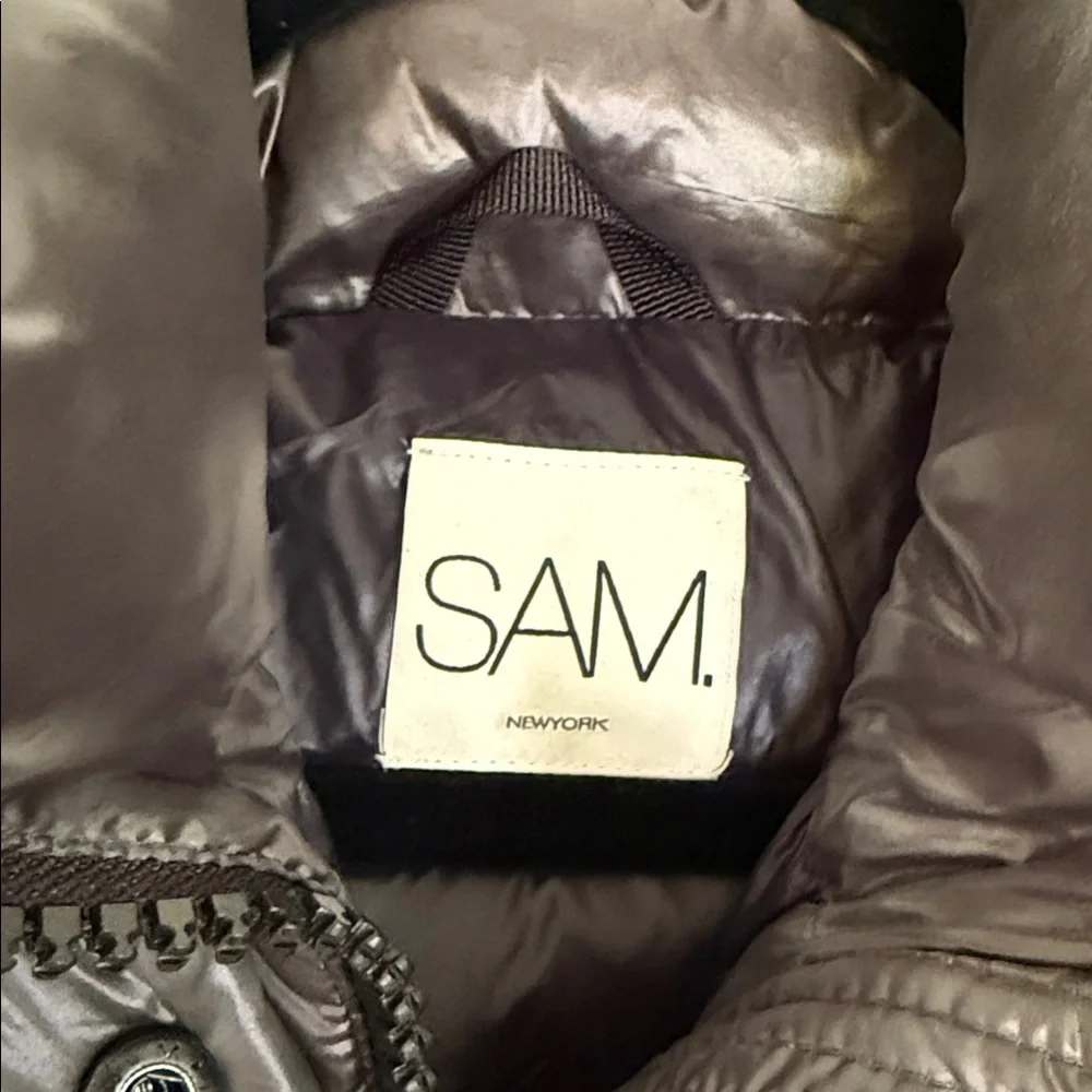 SAM Puffer Coat w Fur Trim Hood - Size XS - Picture 5 of 8